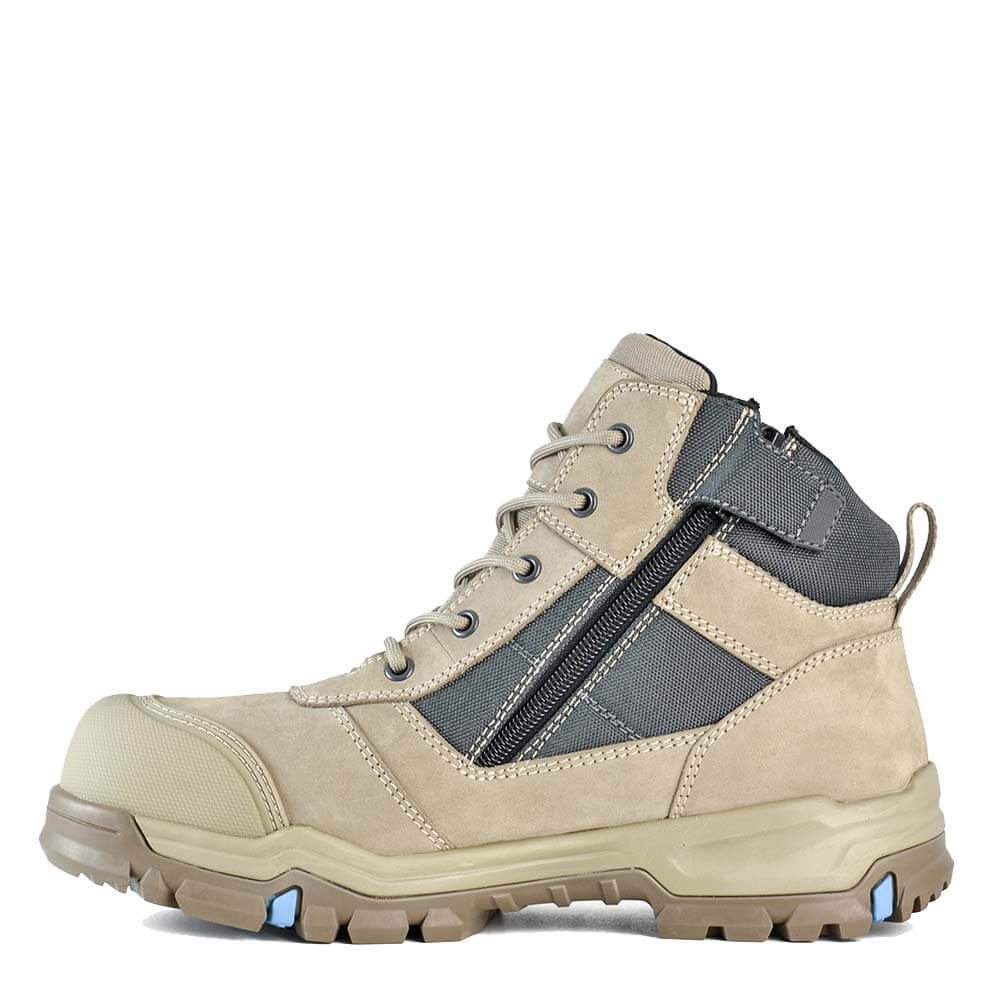 Bata Roy Scuff Cap Mid Cut Zip Lace Safety Boots Slate - Image 4