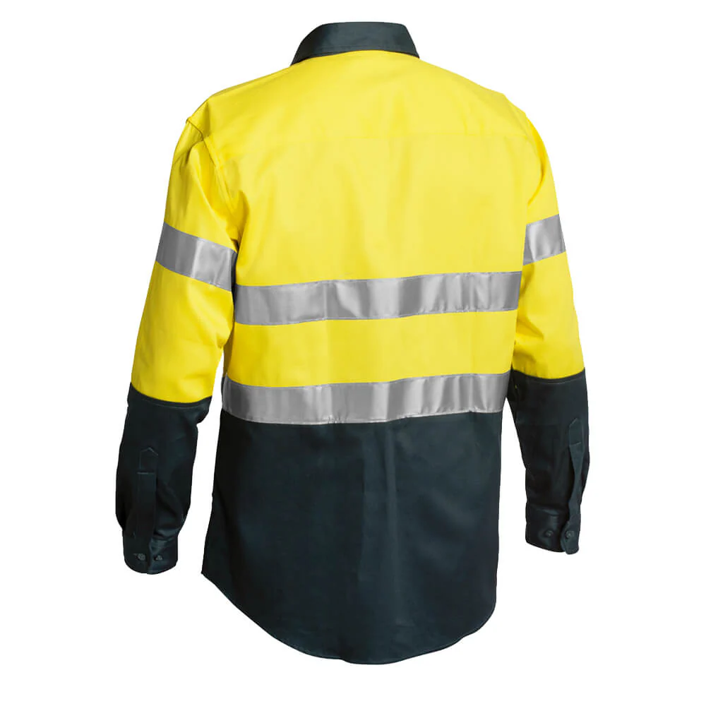 Bisley BT6456 Hi-Vis Taped Cotton Drill Shirt Long Sleeve - Image 6