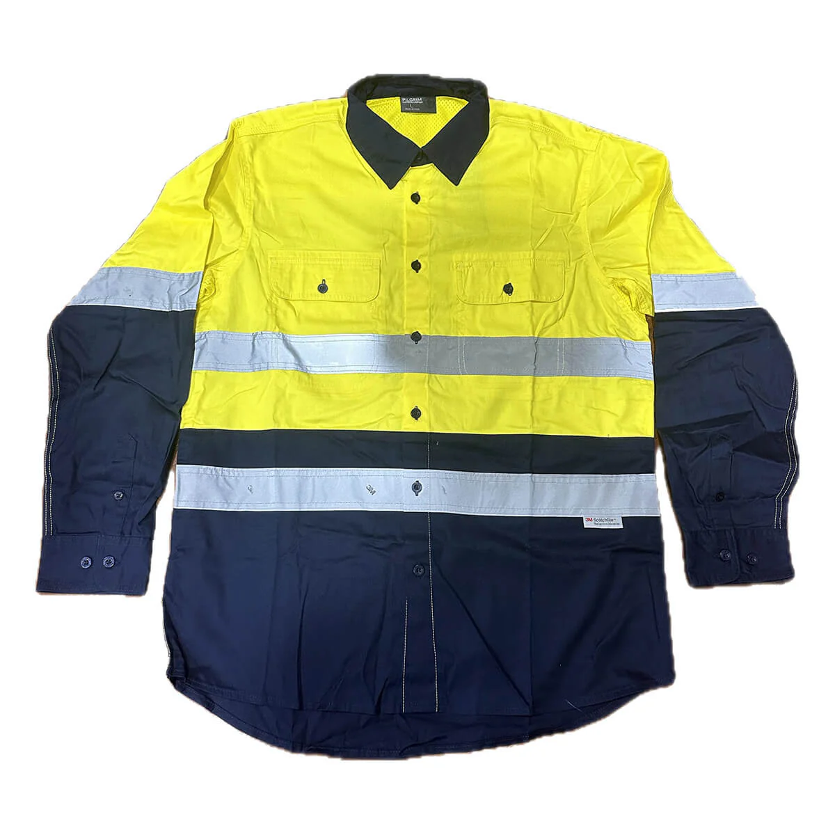 Pilgrim 4625 Mens Hi-Vis Full Button Taped Work Shirt - Image 4