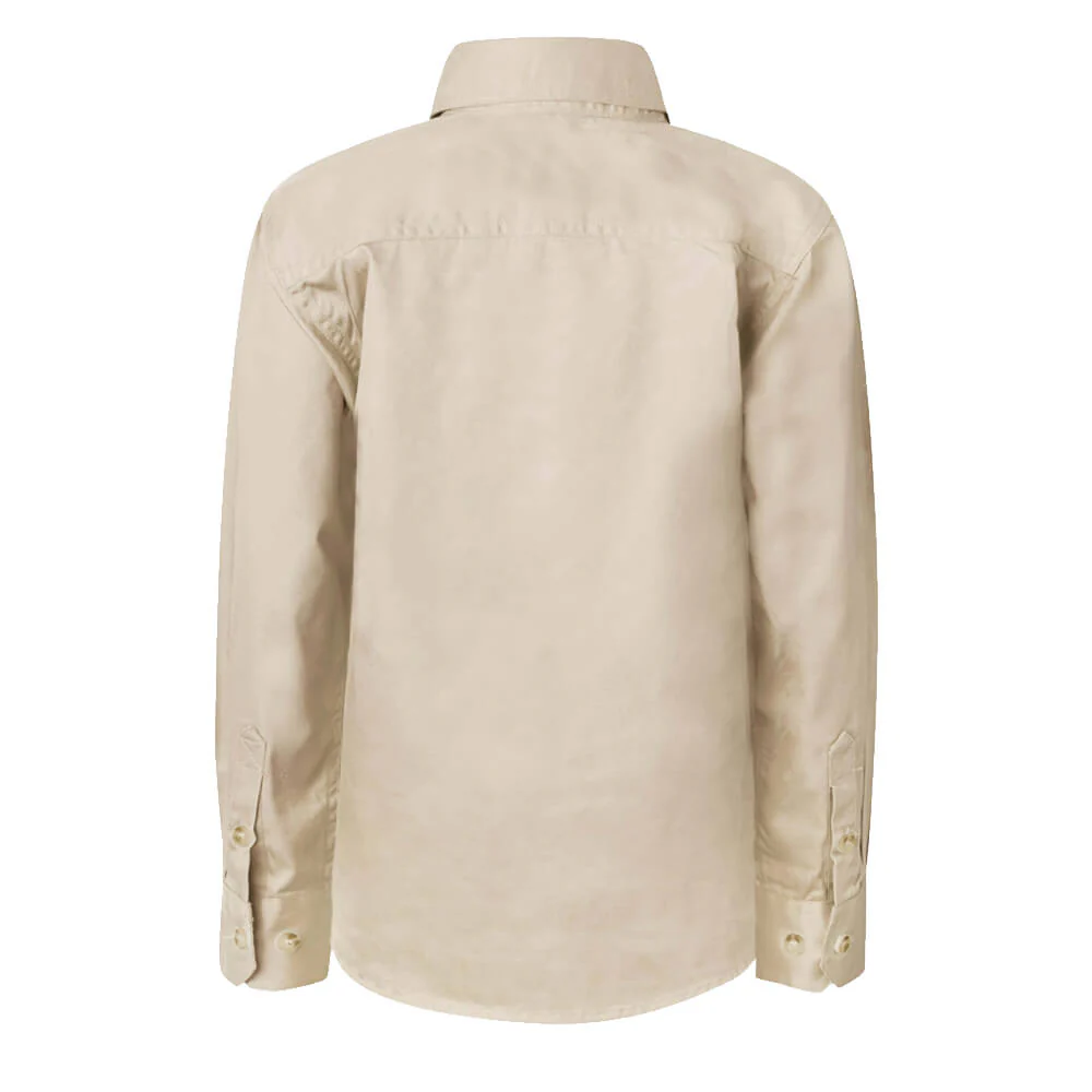 WorkCraft WSK131 Kids Half Placket Shirt Long Sleeve - Image 5