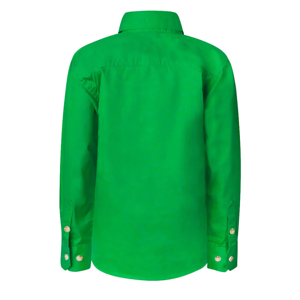 WorkCraft WSK131 Kids Half Placket Shirt Long Sleeve - Image 9